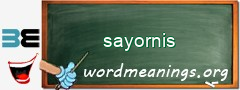 WordMeaning blackboard for sayornis